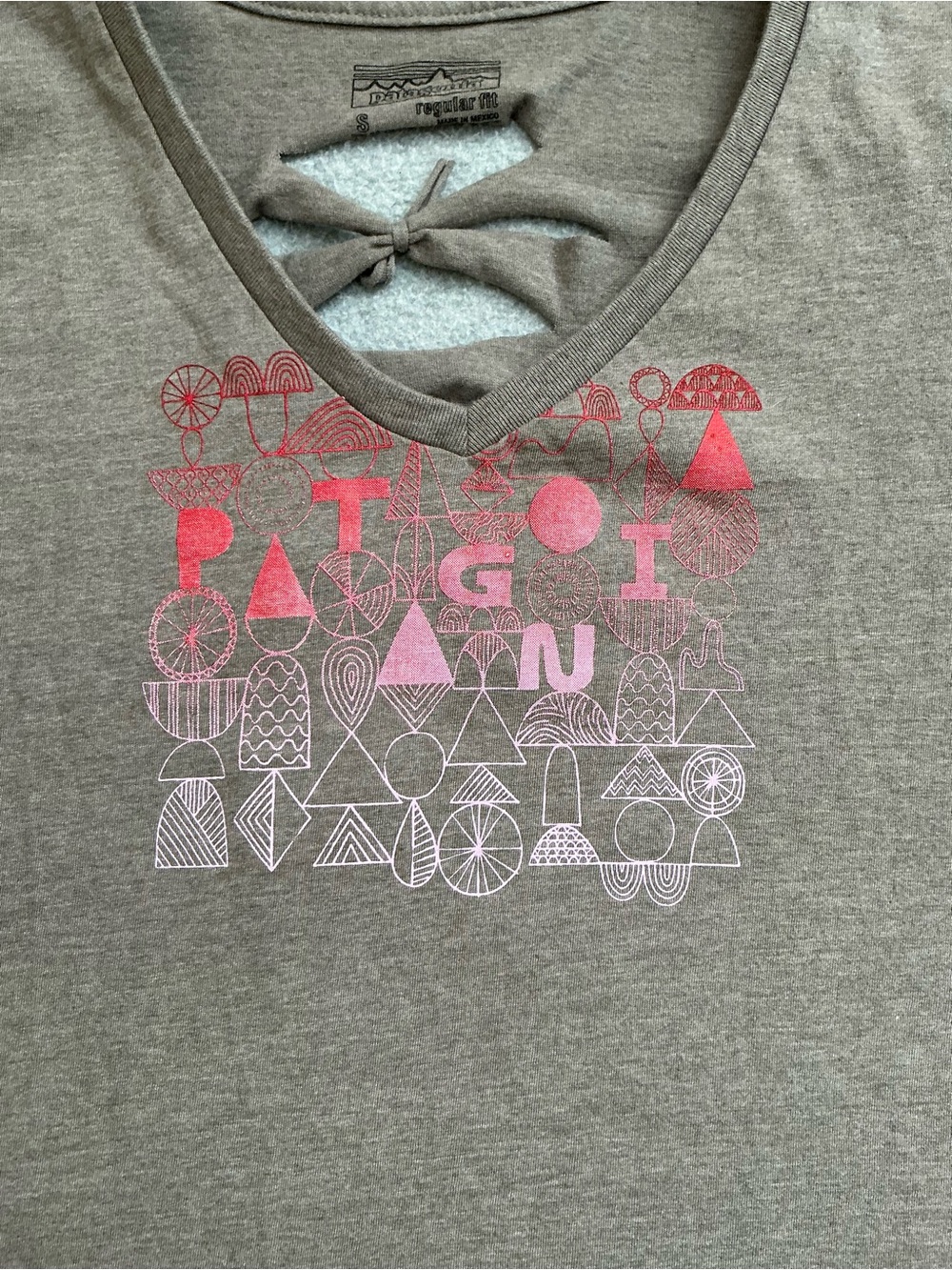 Patagonia Custom Upcycled Graphic Tee Tie Back Shirt Organic Cotton Women’s S - Picture 3 of 9